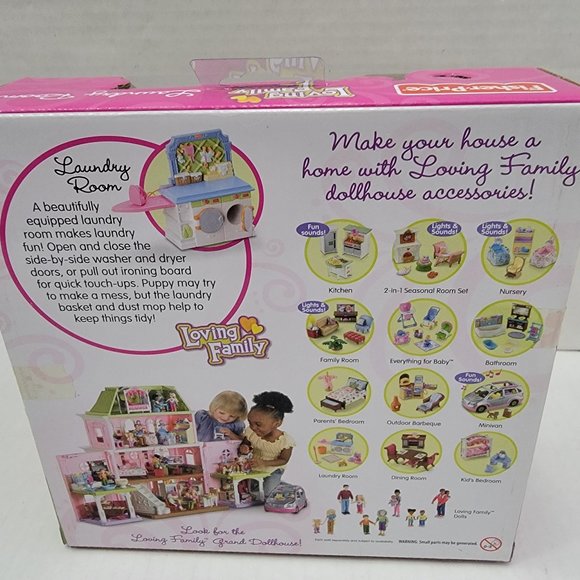 New Fisher Price Loving Family Dollhouse Laundry Room Furniture Washer Dryer Dog - Picture 7 of 10
